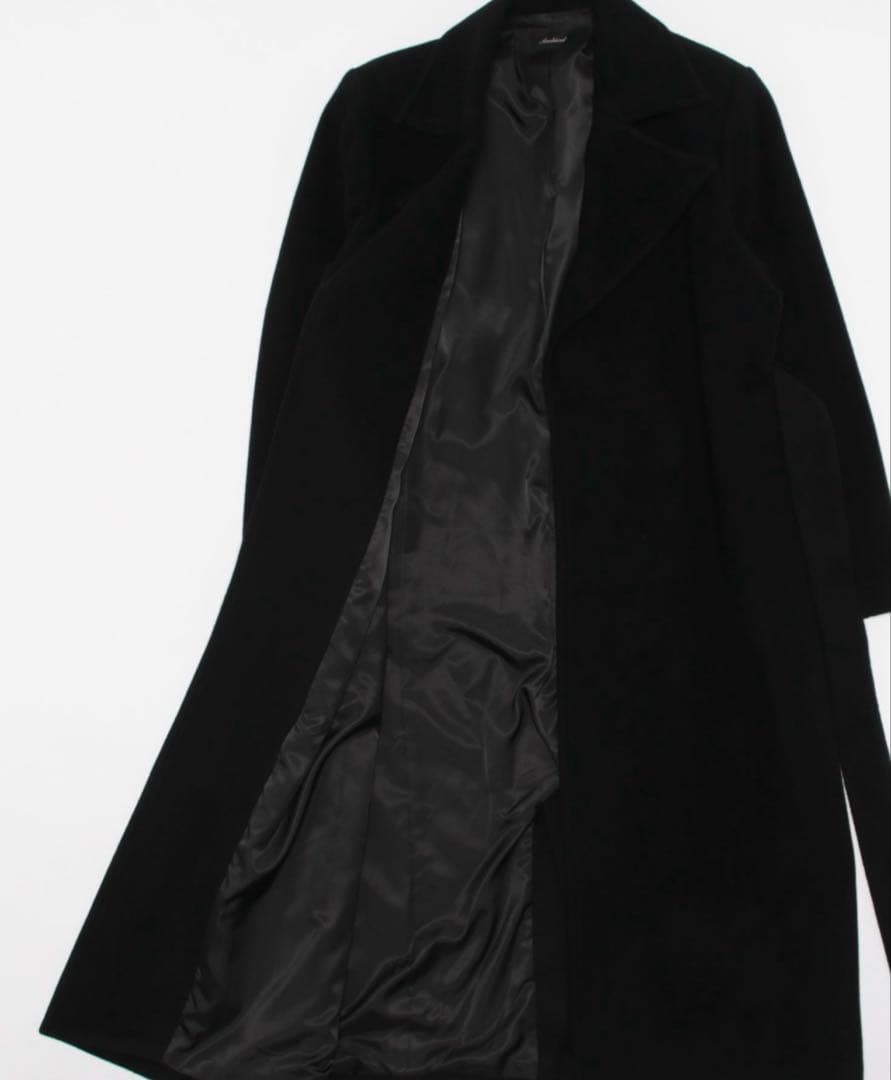 未使用:AMBIENTメルトンウールラップコート ブラック