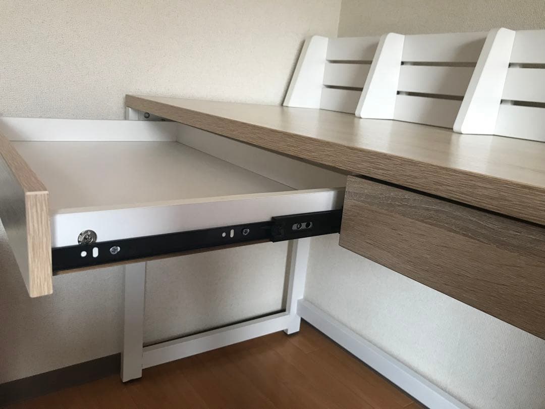 LOWYA デスク 可動棚,引き出し付き 幅110