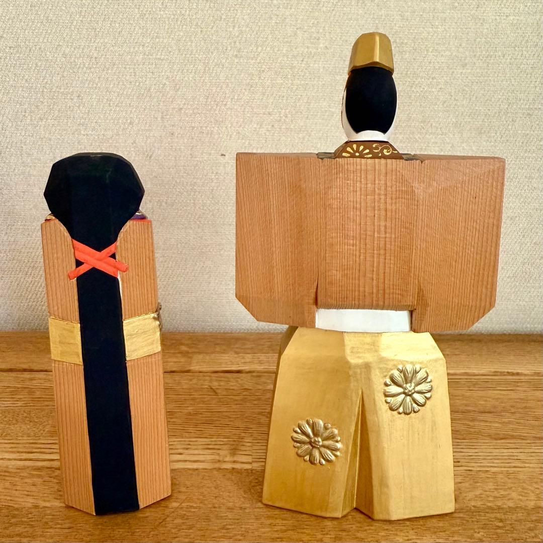 ひ*さ様 【希少】京一刀彫 立雛 井尻春堂・茂子作 有職木彫彩色 祇園 京ほり屋