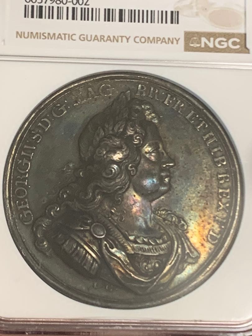 ジョージ1世　シルバーメダル　1718年 パッサロ海戦　素晴らしいダークトーン‼️