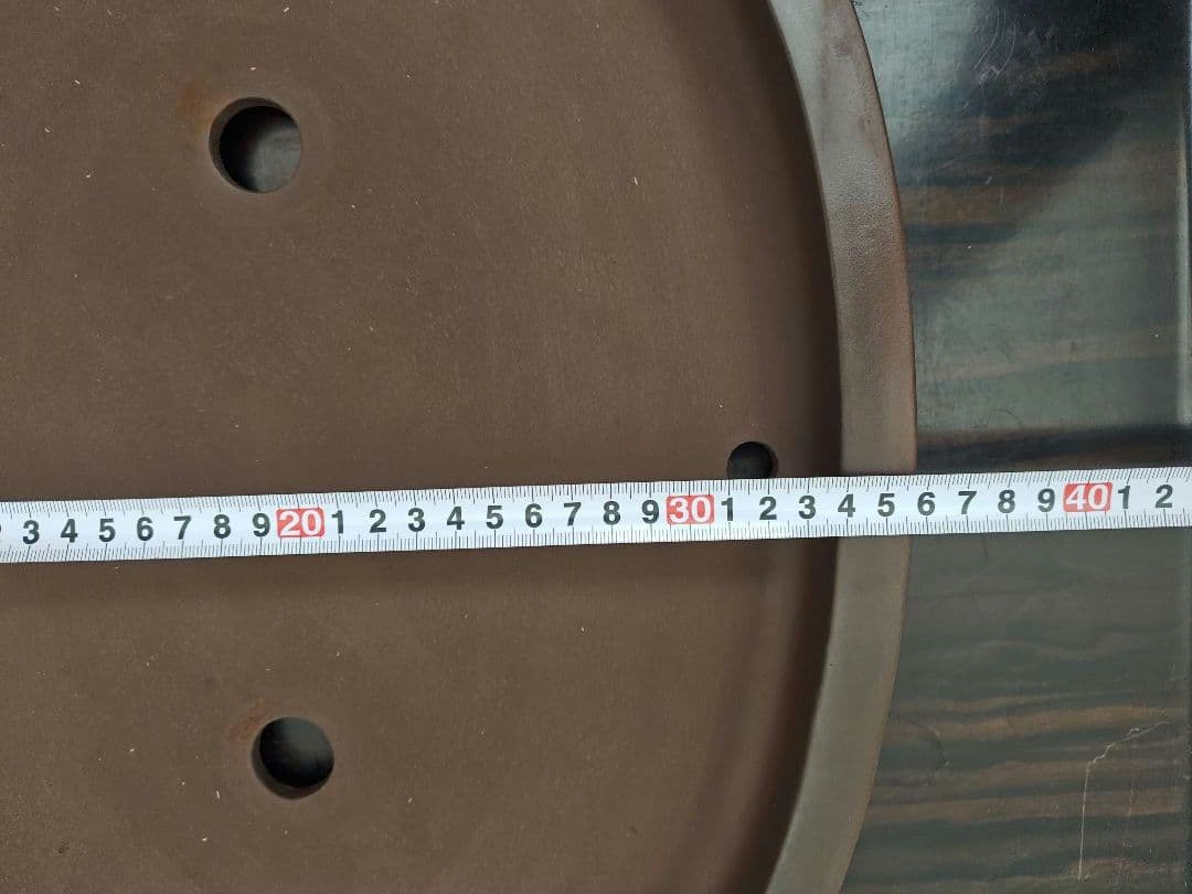 陶器製楕円形盆栽鉢 約48cm x 36cm×5cm　山秋　薄型・大型盆栽鉢