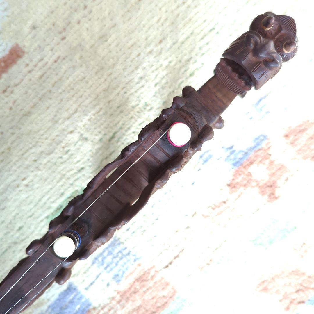 胡涵柔製作 10 未使用 最上級明清老紅木 龍彫刻二胡