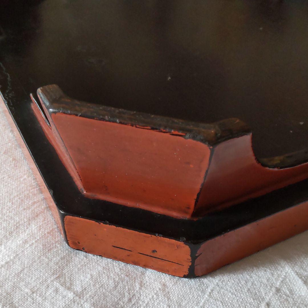 桃山時代、大和根来隅切り蝶脚膳。