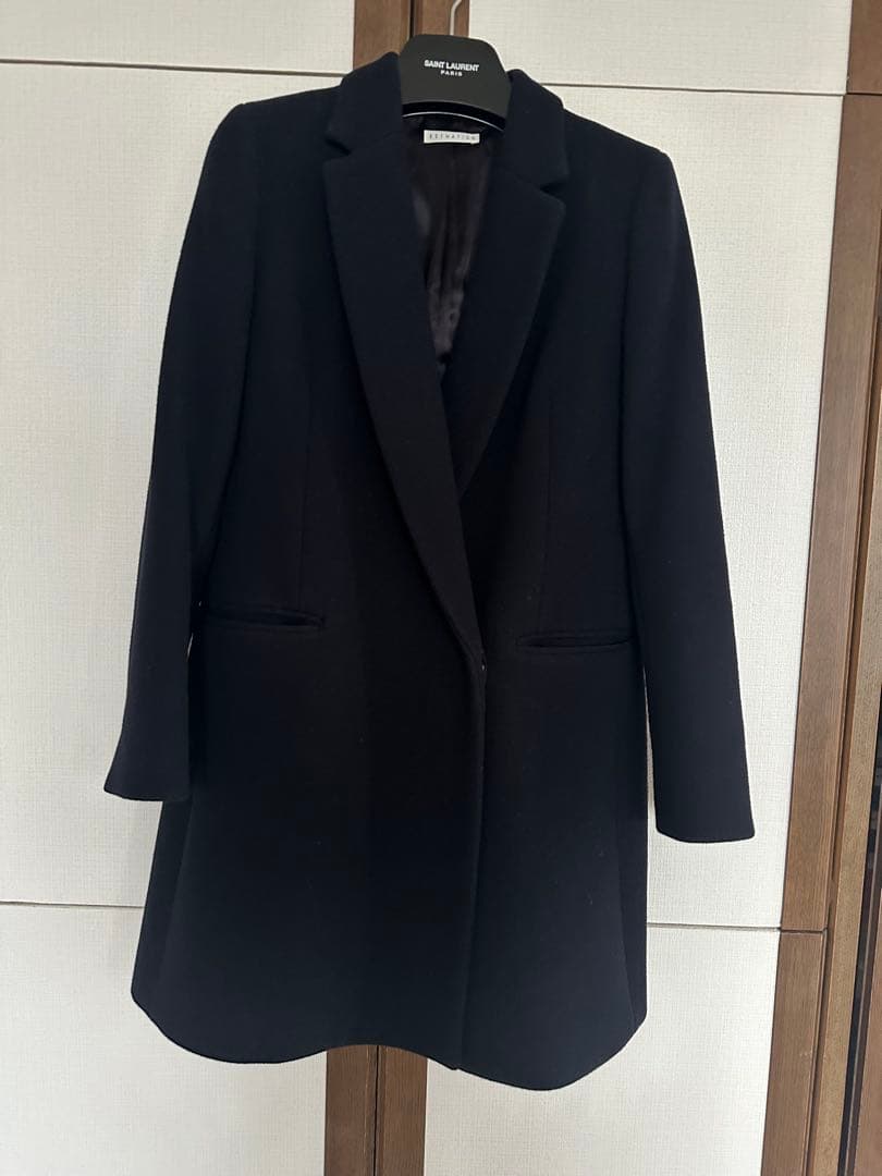 値下❗️Estnation エストネーション　ダークネイビーコート　ダブルブレスト