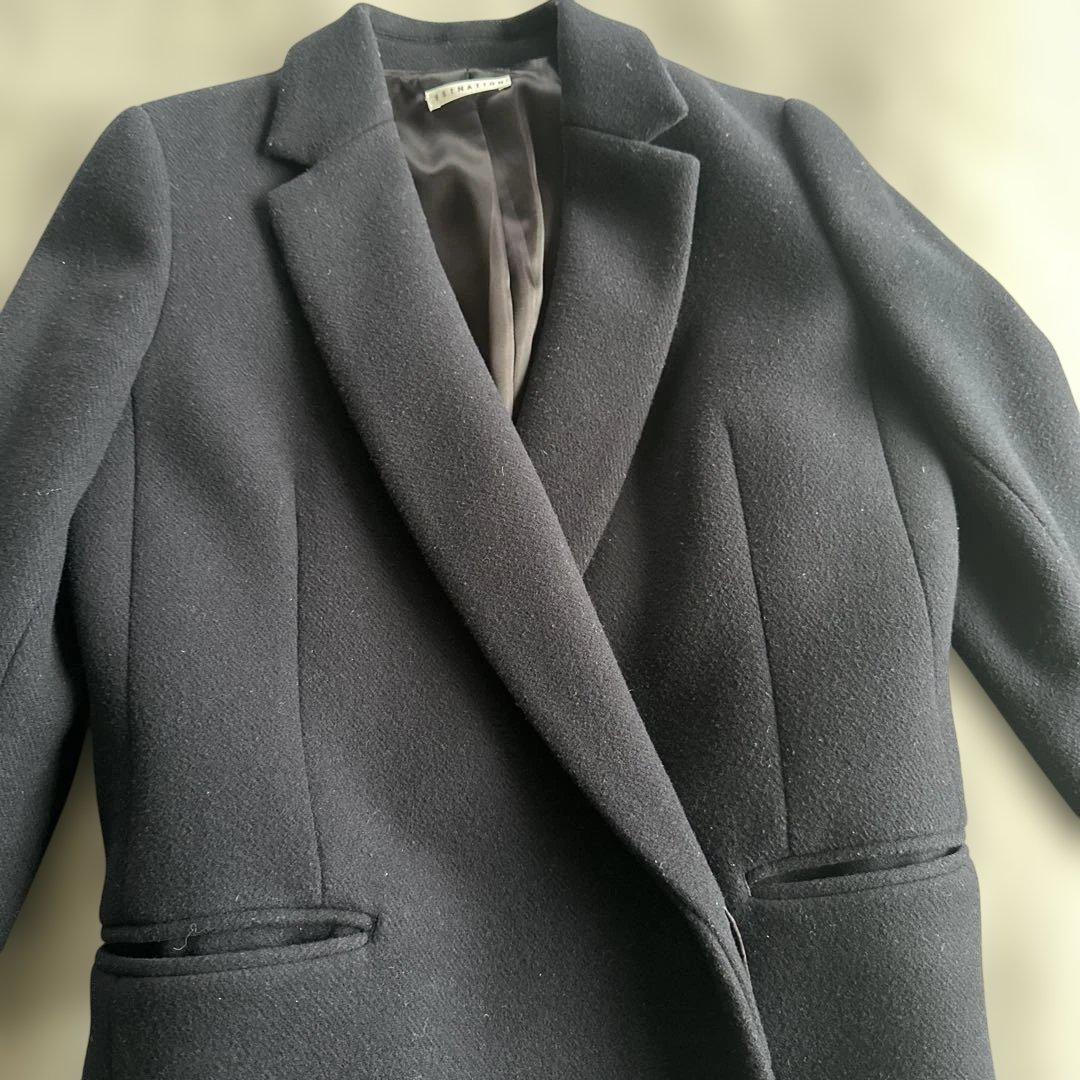 値下❗️Estnation エストネーション　ダークネイビーコート　ダブルブレスト