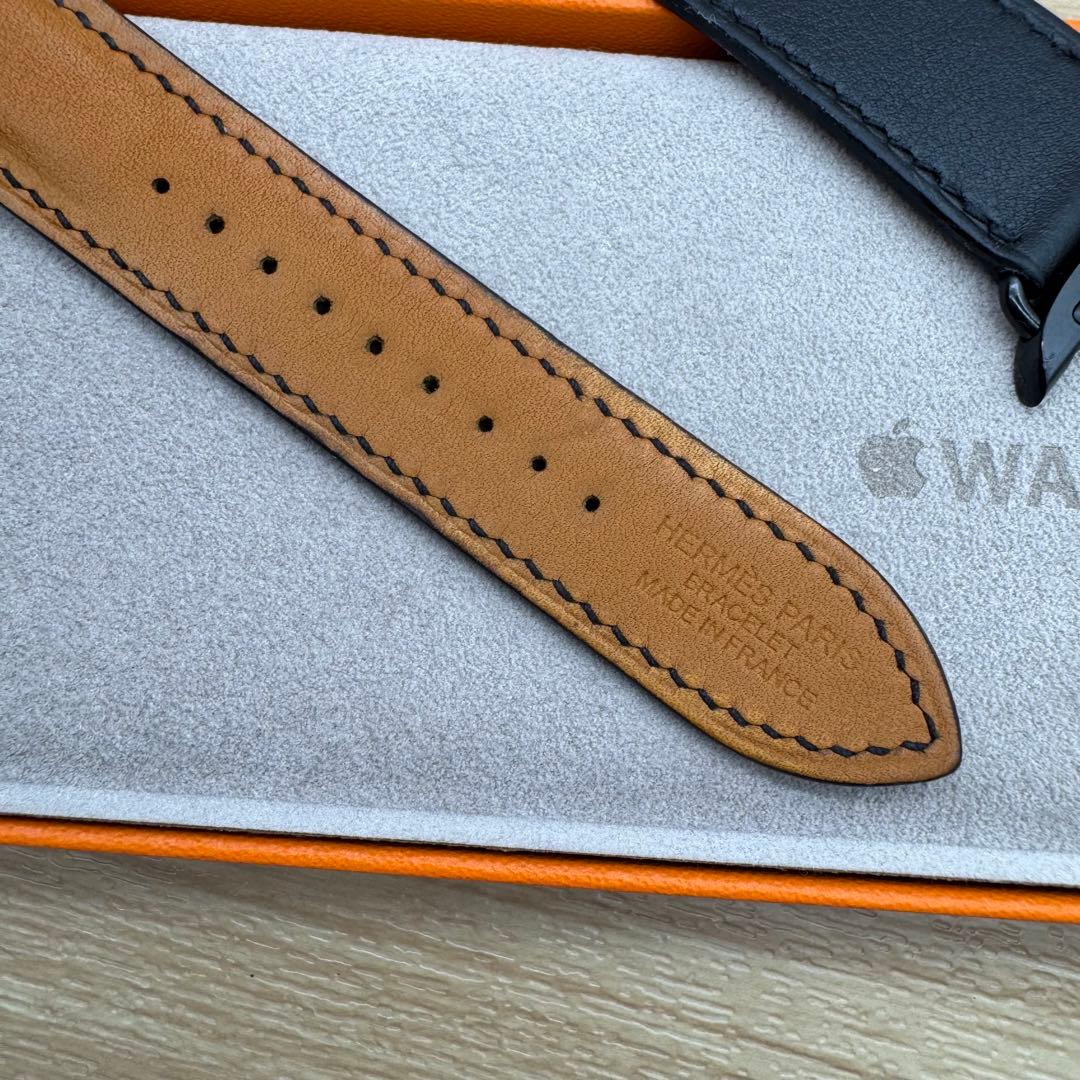 2198 Apple Watch エルメス　ブラック　ドゥブルトゥール　二重