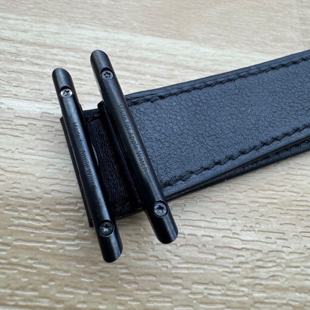 2198 Apple Watch エルメス　ブラック　ドゥブルトゥール　二重