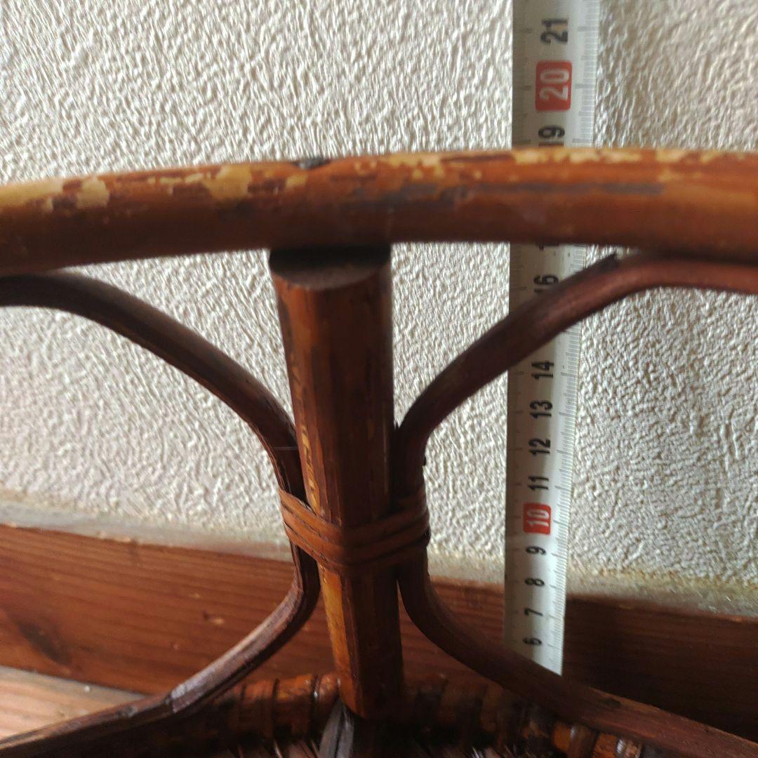 カントークテーブル　籐ラタンローテーブル　直径約46㎝×高さ約20㎝　重さ約1㎏