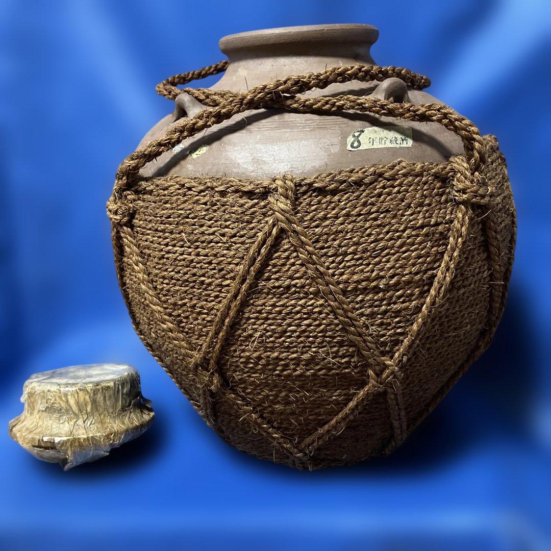 泡盛古酒壺・古酒造り用・シュロ縄巻き　空壺