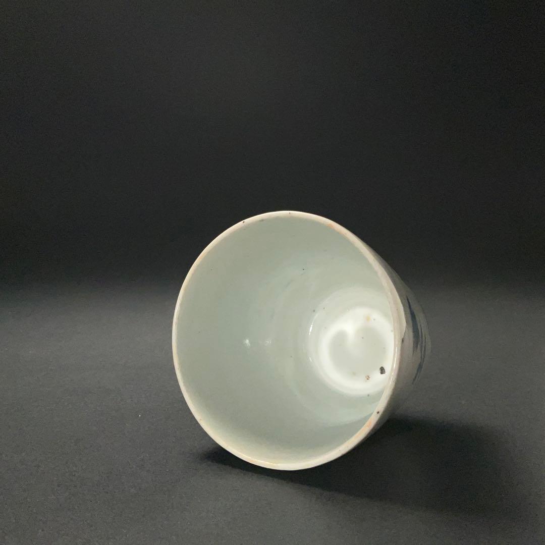 伊万里染付あざみ図蕎麦猪口　古伊万里　骨董　R1297ダA