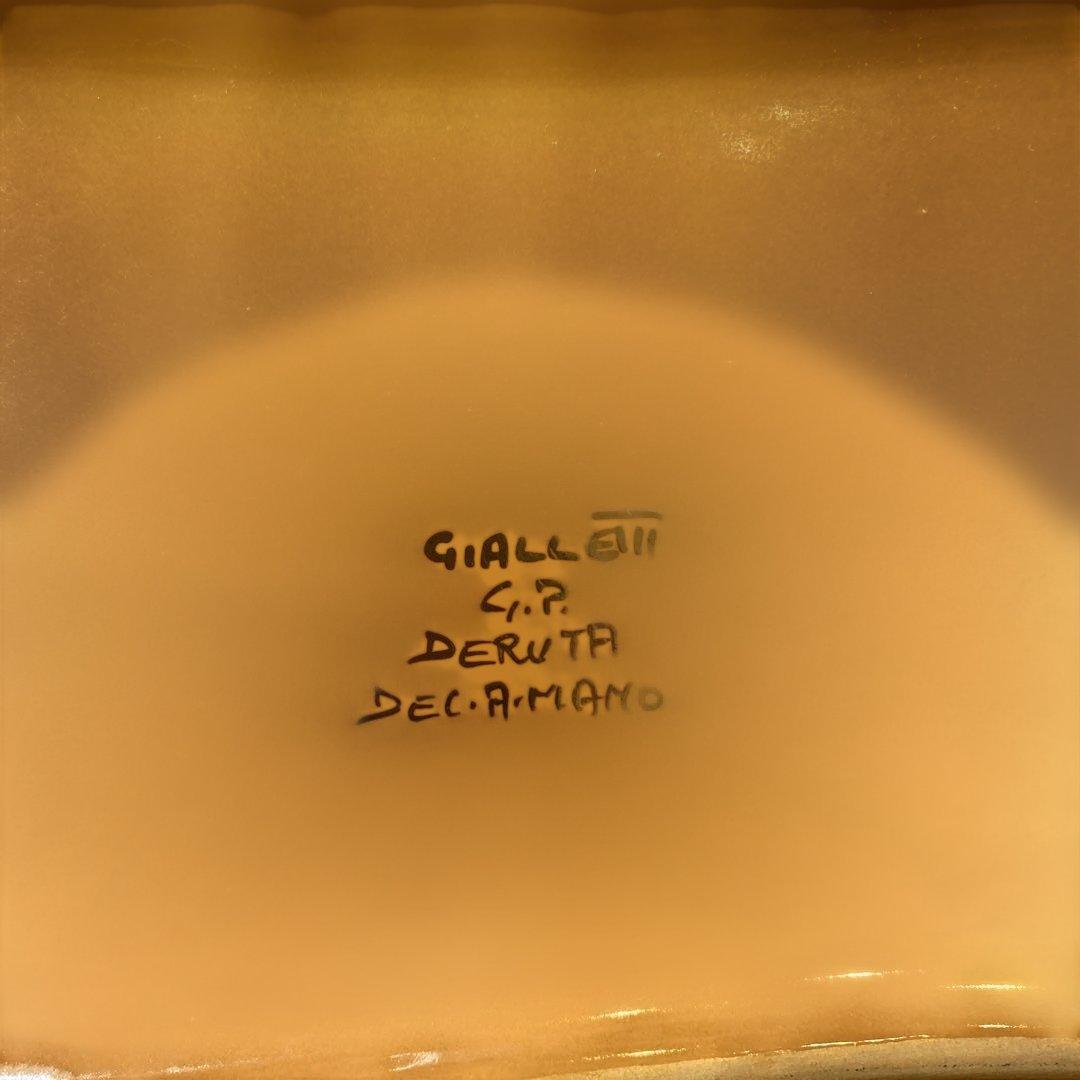 Gialletti Giulio Deruta Dec A Mano 陶器トレイ