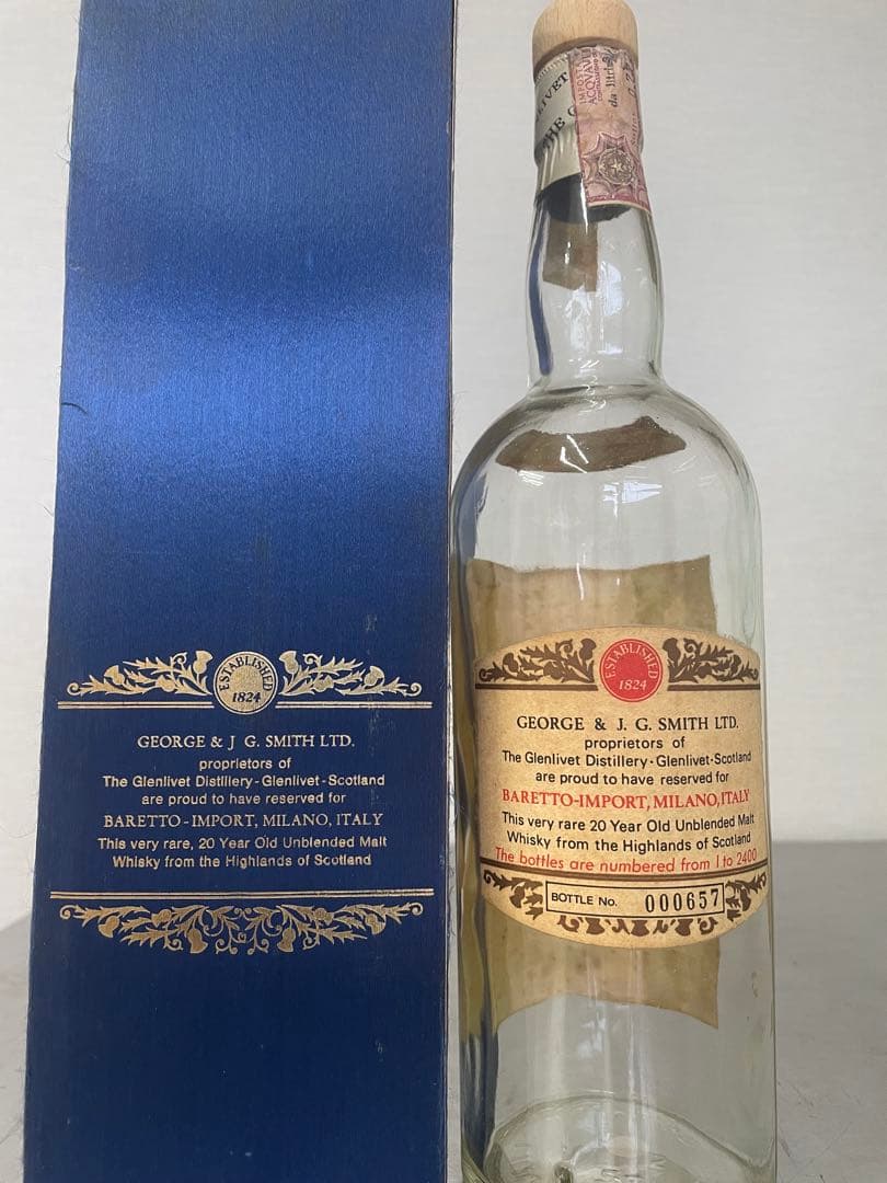 GLENLIVET 20年　オールドボトル1969代流通　空き瓶・空き箱