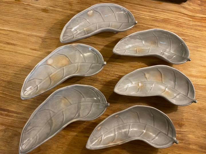 坂倉新兵衛　十五代 萩焼 木の葉皿 6客 木ノ葉向付 共箱 懐石