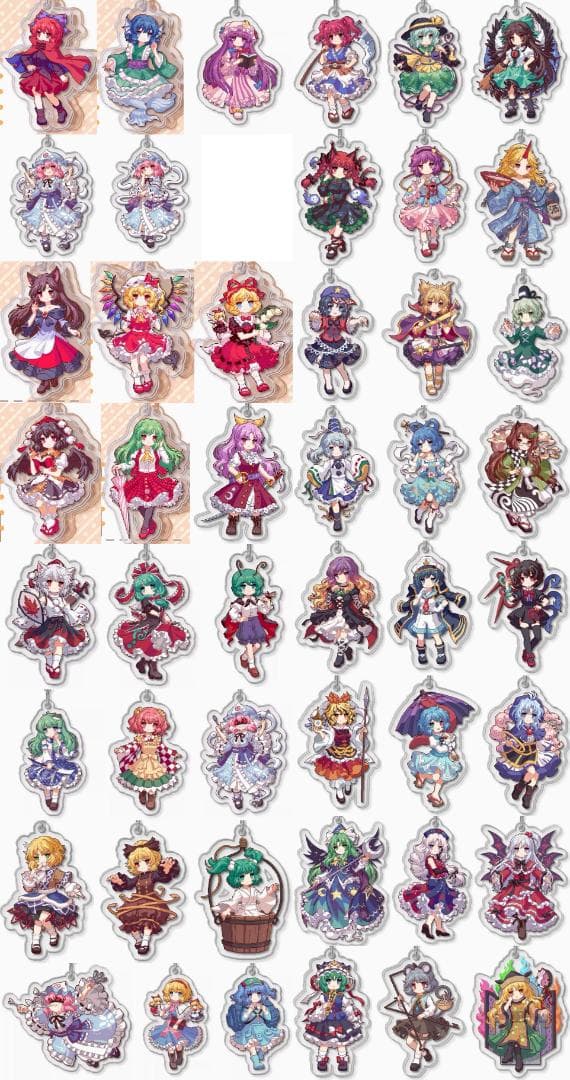 東方プロジェクト アクリルキーホルダー 46個 小傘 一輪 寅丸星 聖白蓮