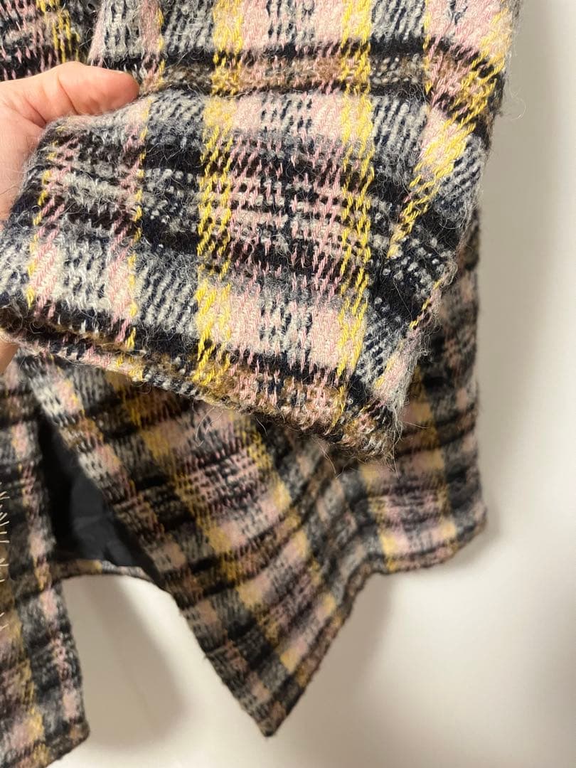 IÉNA チェック柄　シャギー　オーバーサイズコート　38