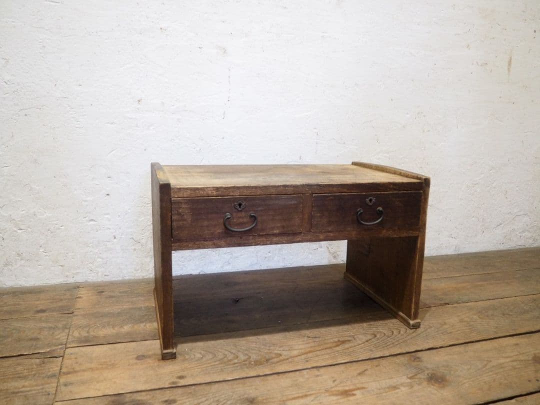 1202 総桐の文机　ローテーブル　陳列台　引き出し　レトロ　アンティーク