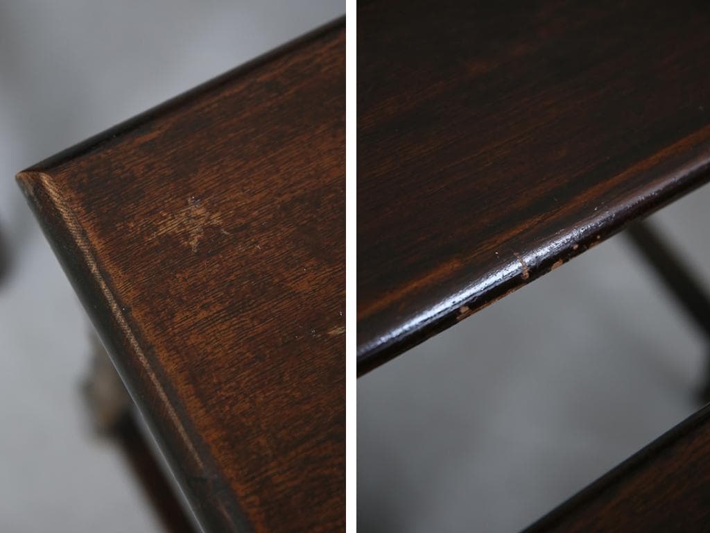 英国アンティーク木製ネストテーブル3台/収納式机サイドテーブル飾り棚(84-45