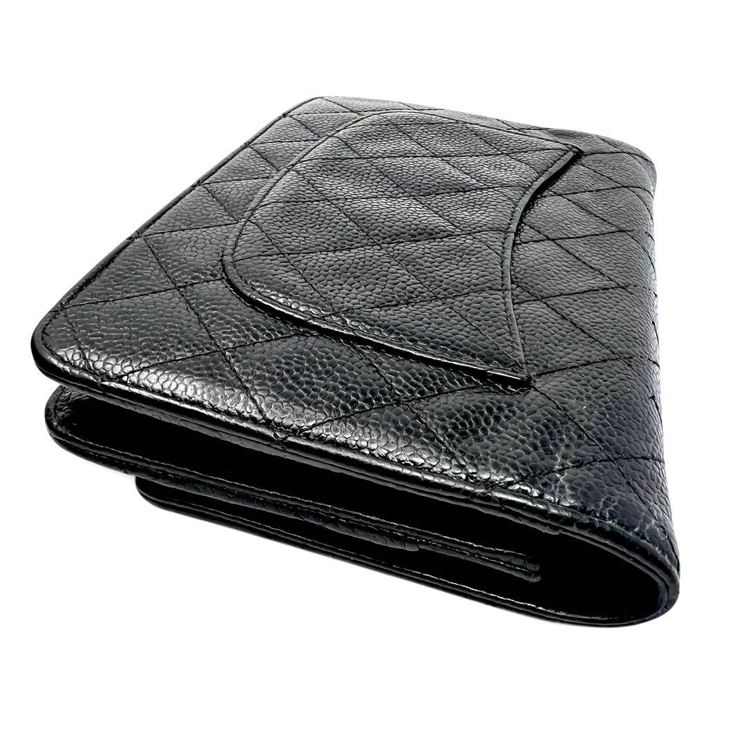 CHANEL シャネル キャビアスキン マトラッセ チェーンウォレット 長財布