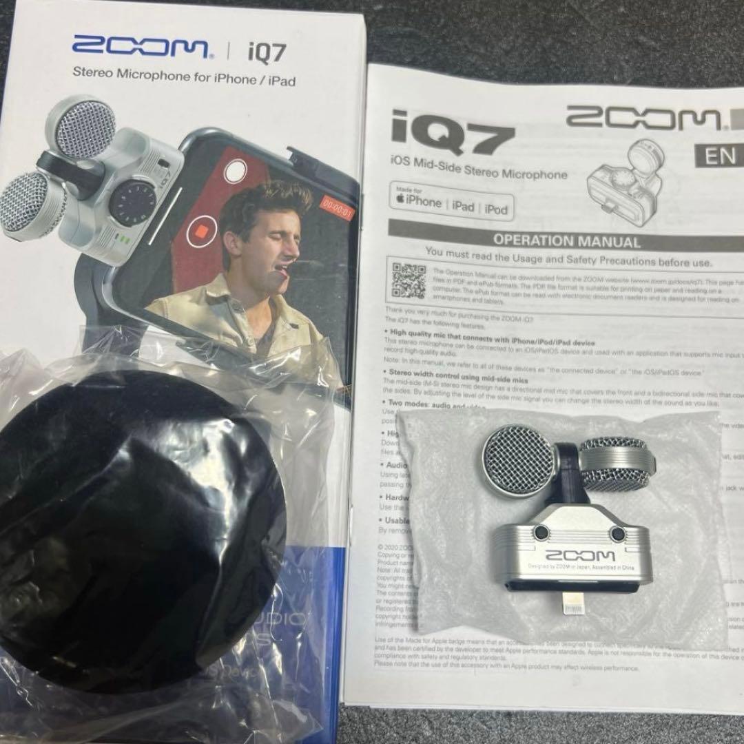 美品zoom ズーム iQ7 Lightningコネクター用 MSステレオマイク