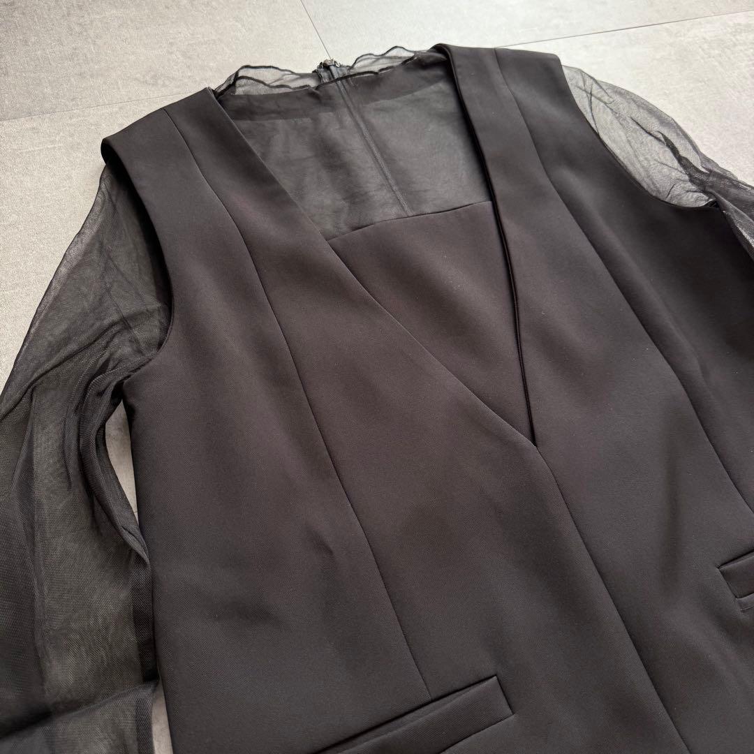 GIRL チュールレイヤードトップス&ワイドパンツ セットアップ 低身長 結婚式