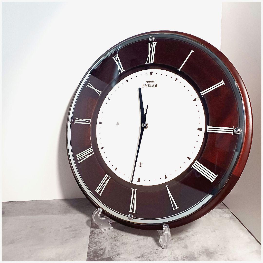 美品☆SEIKO EMBLEM セイコー 電波時計 掛時計 HS540B 無垢
