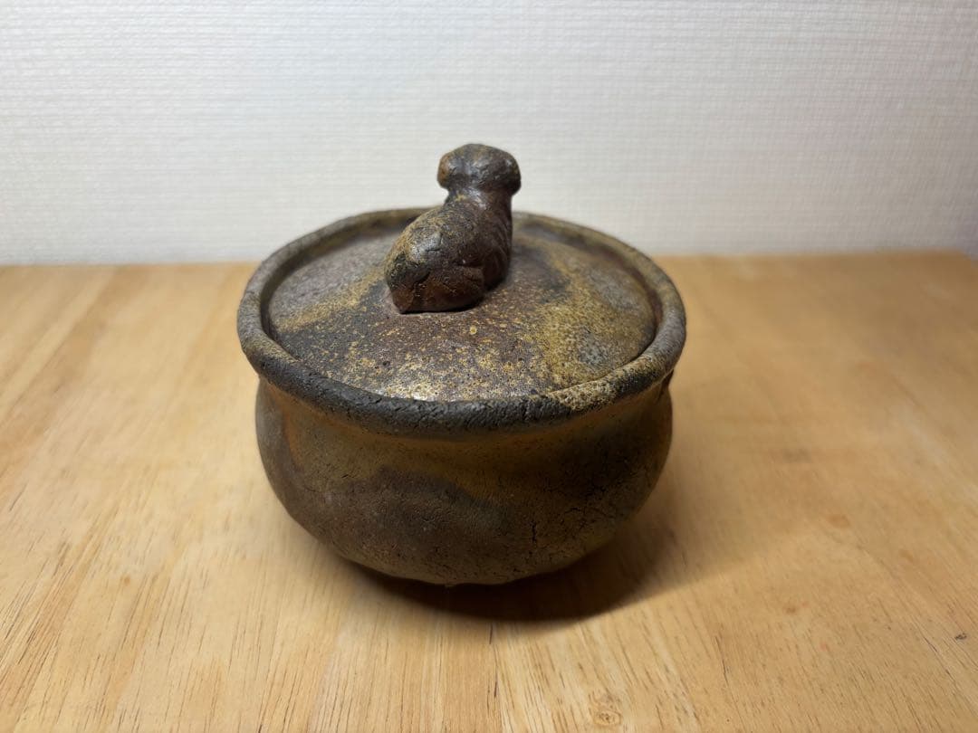 ㊹備前焼 宝瓶 登り窯 羊 ひつじ ヒツジ 手びねり 急須
