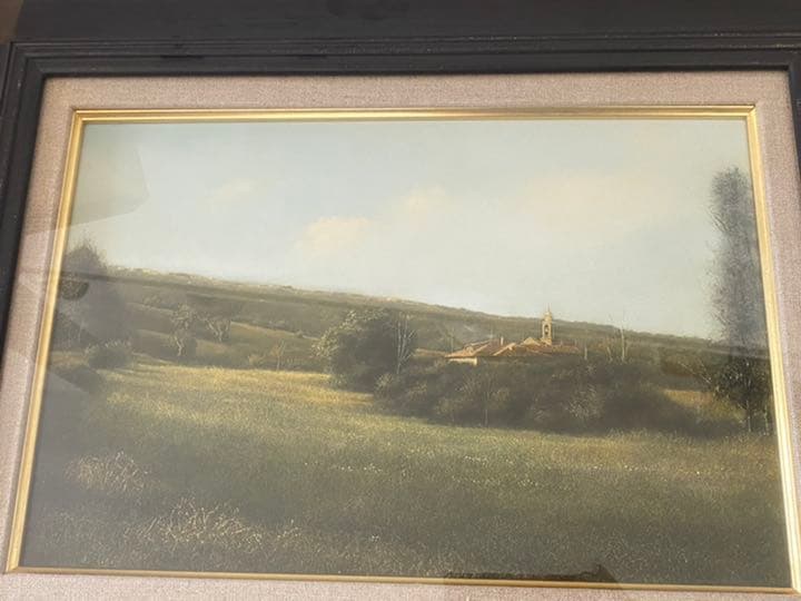 リアリズム　人気画家　中司満夫  夏草の原　6P 洋画　油彩画　写実画