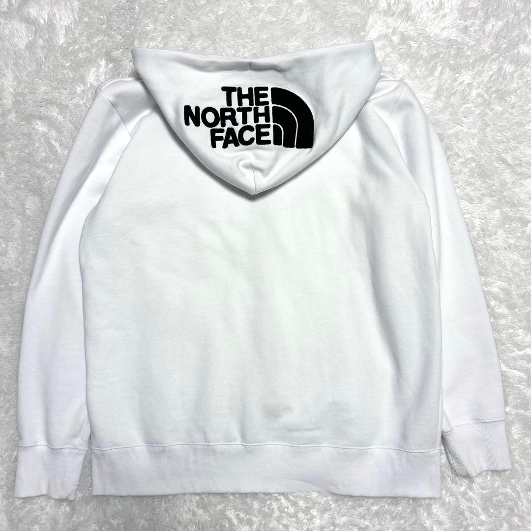 美品✨THE NORTH FACE ジップパーカー 白 XL 刺繍ロゴ