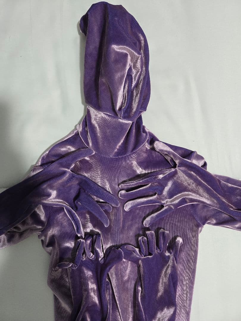 ゼンタイ 全身タイツ ベロア生地　足指・股ファスナー付き