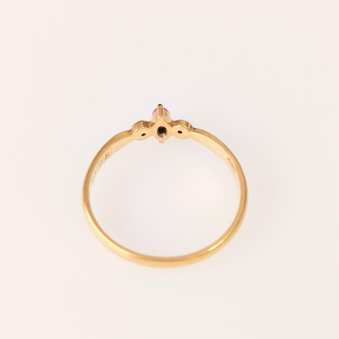 K18　天然石ルビー　天然ダイヤモンド　リング　指輪　ゴールド　ルビー　11