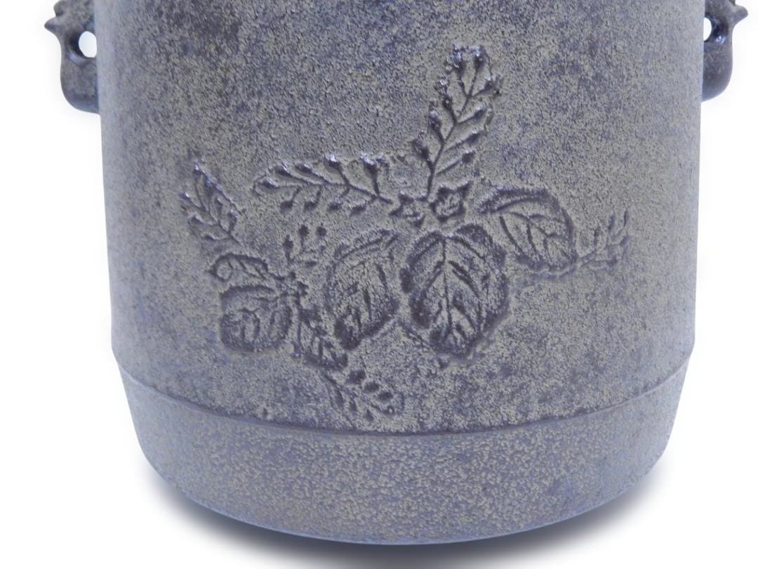 釜師 菊池正光 造 鵬雲斉好 桐文 筒形釜 風炉釜 鉄釜 共箱 茶道具 鉄瓶