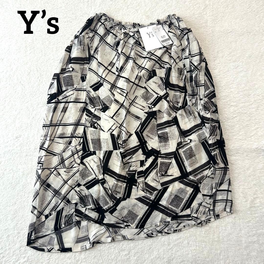 タグ付き新品未使用 Y’s ワイズ シアー マキシ丈スカート アシンメトリー