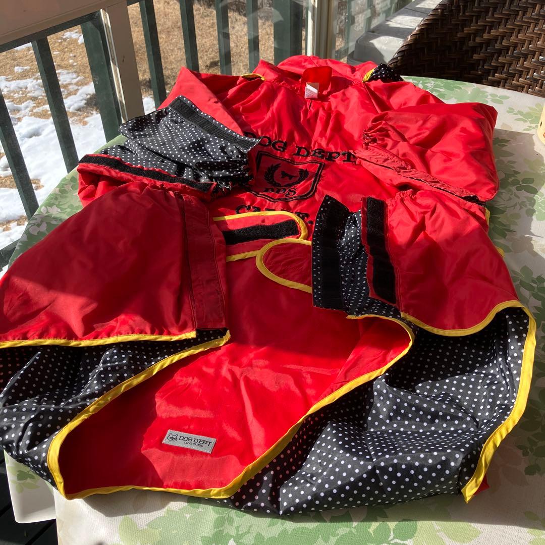 値引きします！ DOG DEPT 大型犬用レインコート 赤