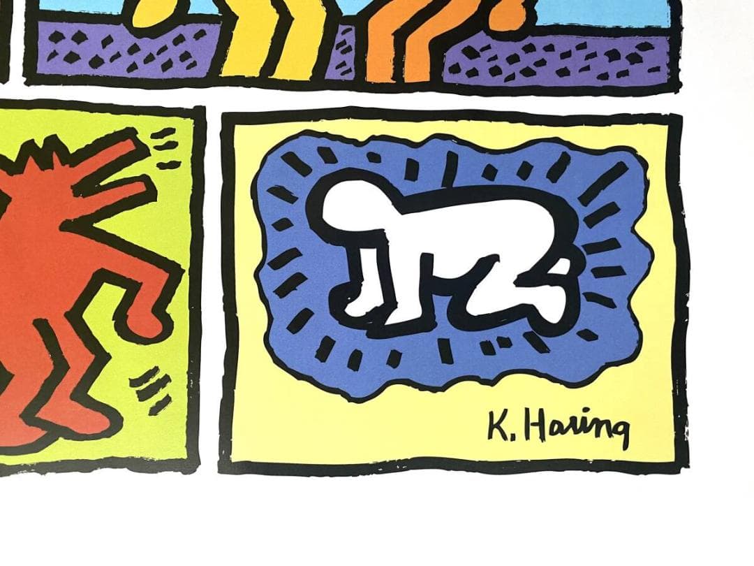 【美品】キース・ヘリング☆Pop Shop Quad☆リトグラフ☆額付き