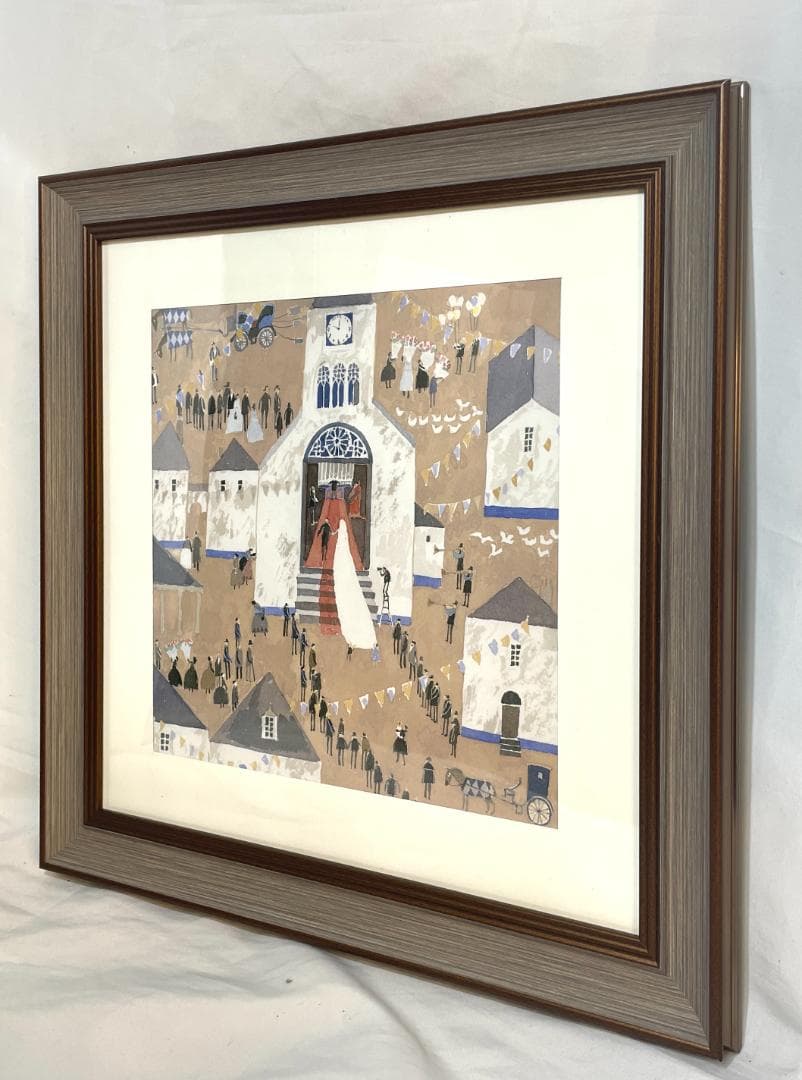 【新品】安野光雅「結婚式」ポスター 複製画　額付 あんのみつまさ