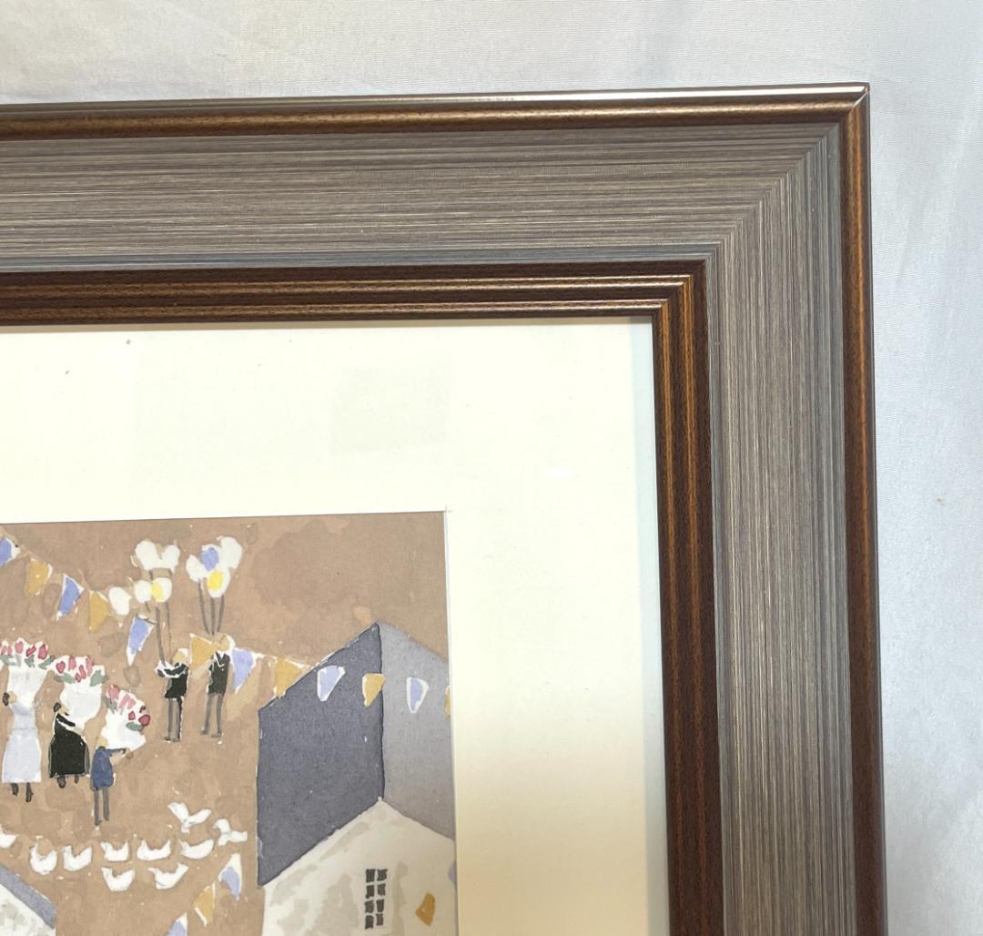 【新品】安野光雅「結婚式」ポスター 複製画　額付 あんのみつまさ