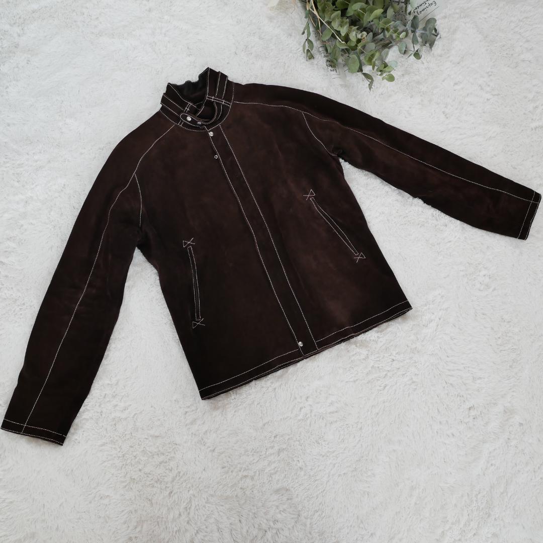 【極美品】50 チンクアンタ　スエードレザージャケット　ブラウン　L相当