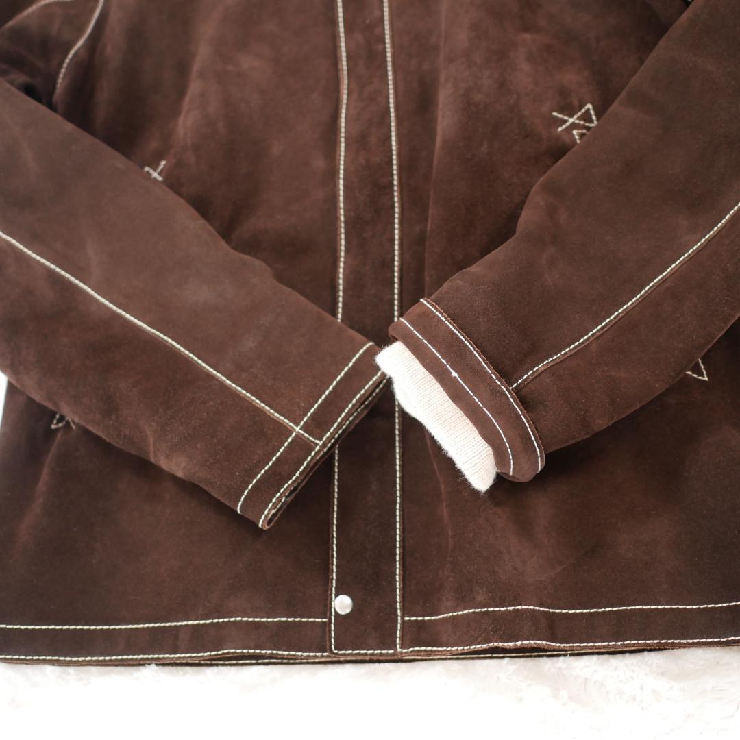 【極美品】50 チンクアンタ　スエードレザージャケット　ブラウン　L相当