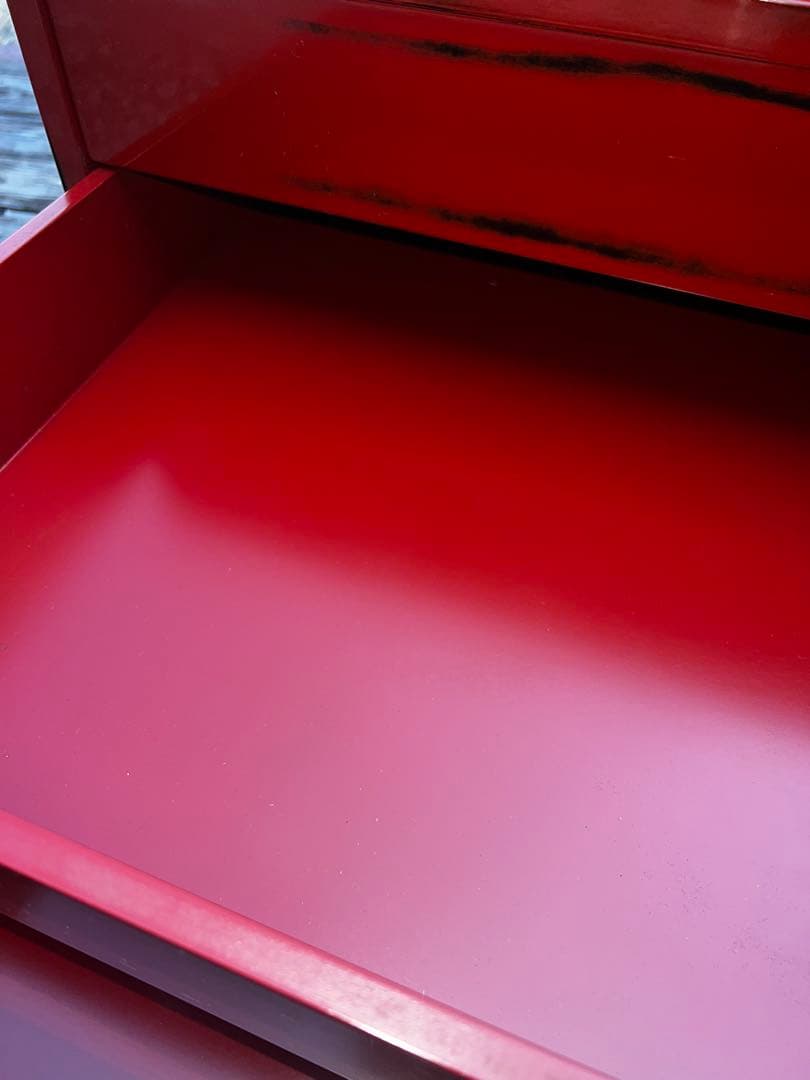 44 展示品 根来塗 三段引き出し 定価45000円