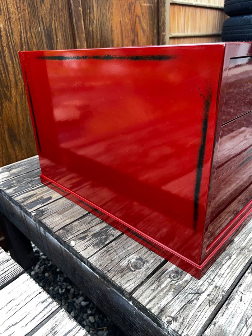 44 展示品 根来塗 三段引き出し 定価45000円