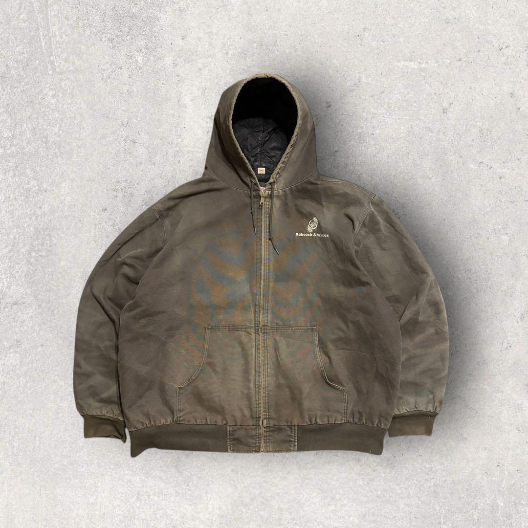 【ダック地ジャケット】アクティブジャケット　裏地キルティング　企業ロゴ 3XLi