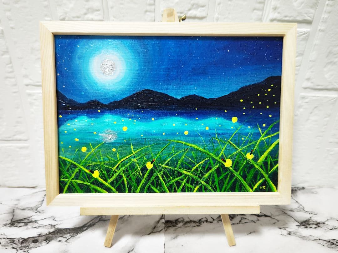 油絵 絵画【ほたるの里】