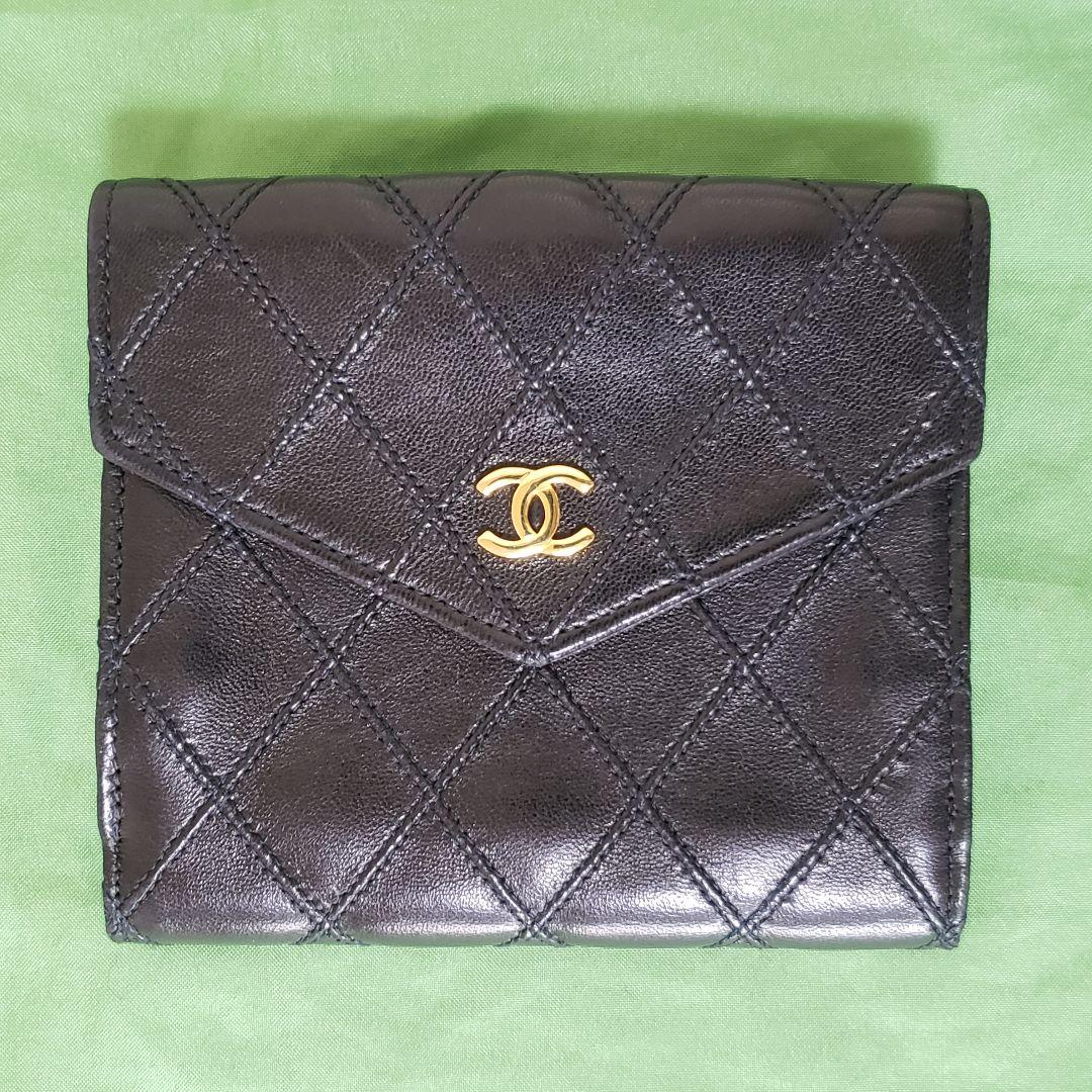 新品　CHANEL ビコローレ ラムスキン コンパクト 二つ折り財布 Wホック