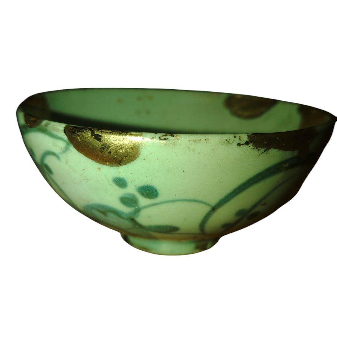 江戸時代　古伊万里くらわんか染付碗　金継ぎ