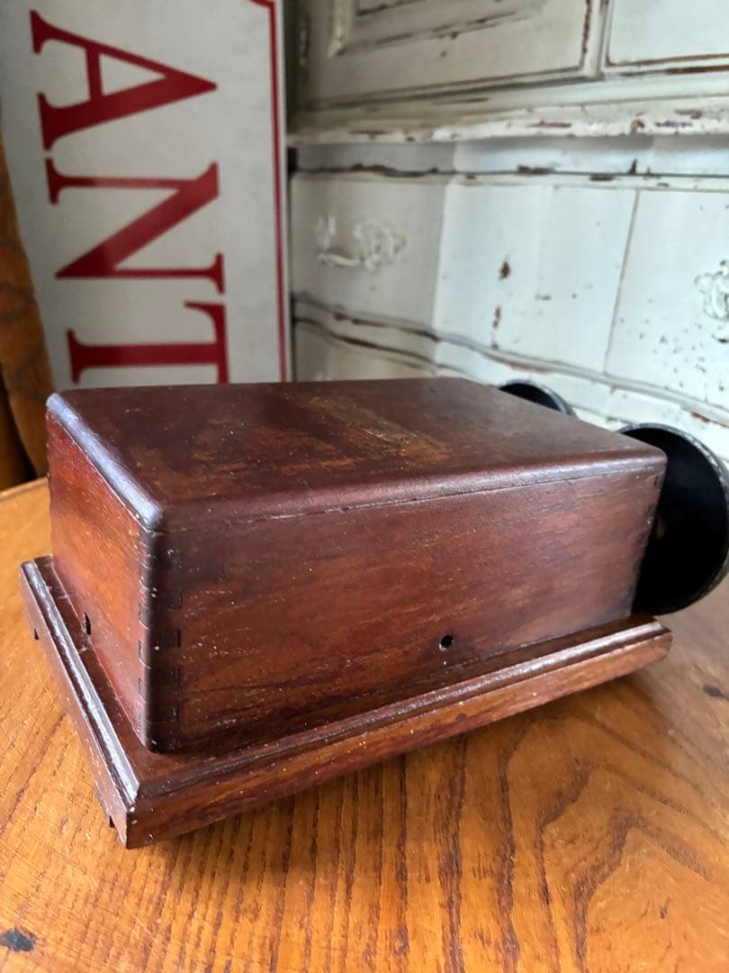 フランス　アンティーク　壁掛け式　電話機用　ベル　木製　呼び鈴　Bell 2個