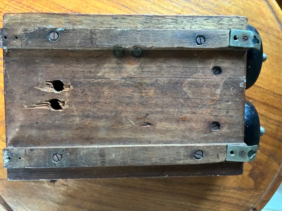 フランス　アンティーク　壁掛け式　電話機用　ベル　木製　呼び鈴　Bell 2個