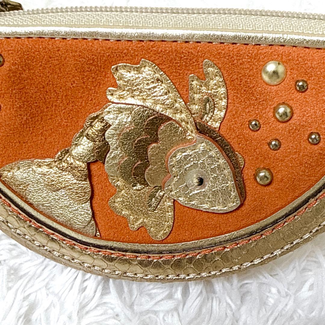 入手困難✨ COACH コーチ ケース 小物入れ 金魚 派手 ゴールド