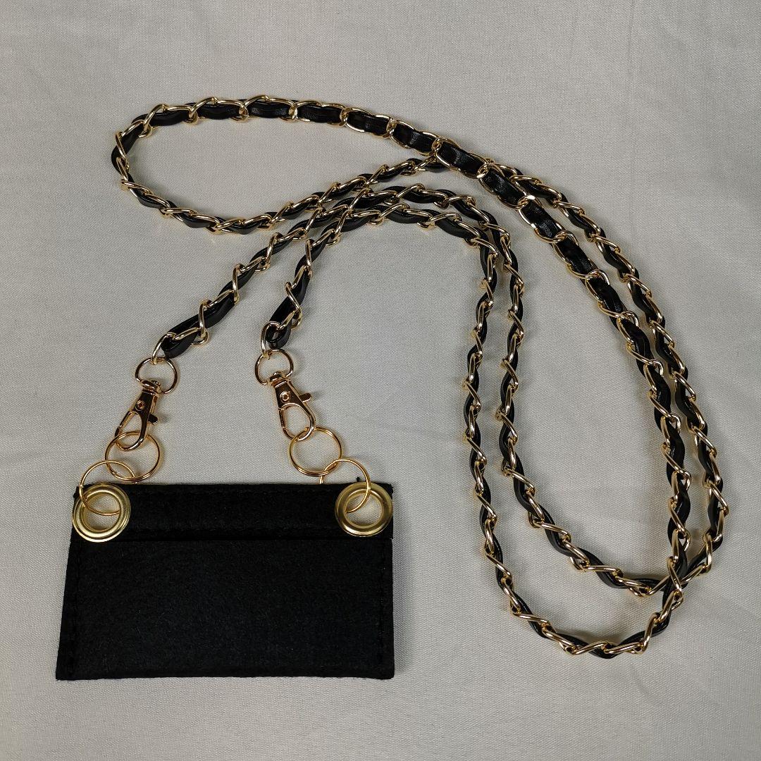 【美品】シャネルCHANELキャビアスキン財布 ココマーク 黒 新品ショルダー付