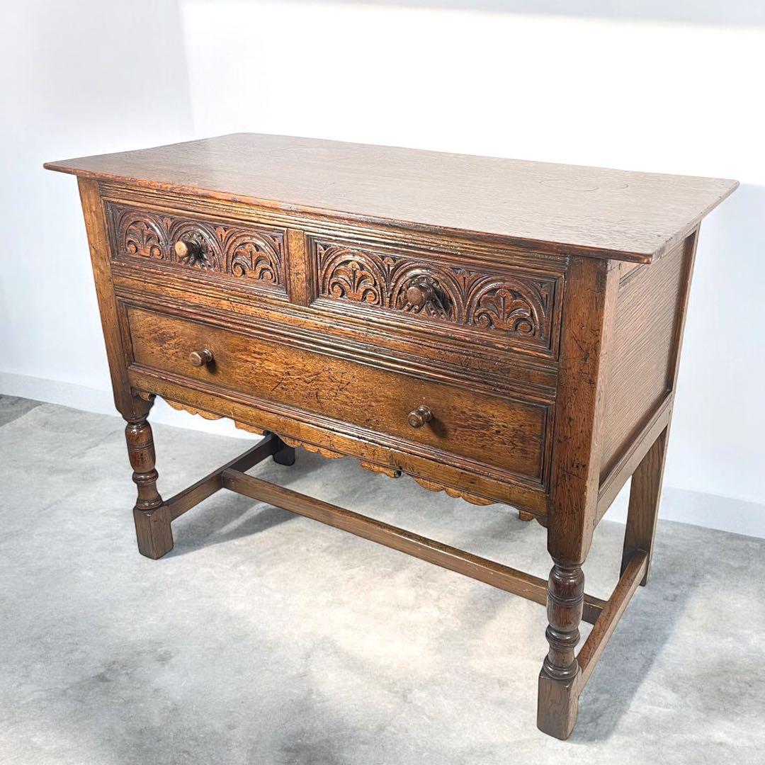 ケンタ　HR396 【アンティーク英国】1930年代　カービング　チェスト