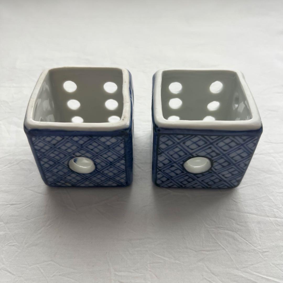 未使用 サイコロ 蓋置 高野昭阿弥 祥瑞 2点 茶道具 共箱